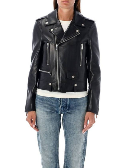 Classic Lambskin Biker Jacket Black - SAINT LAURENT - BALAAN 2