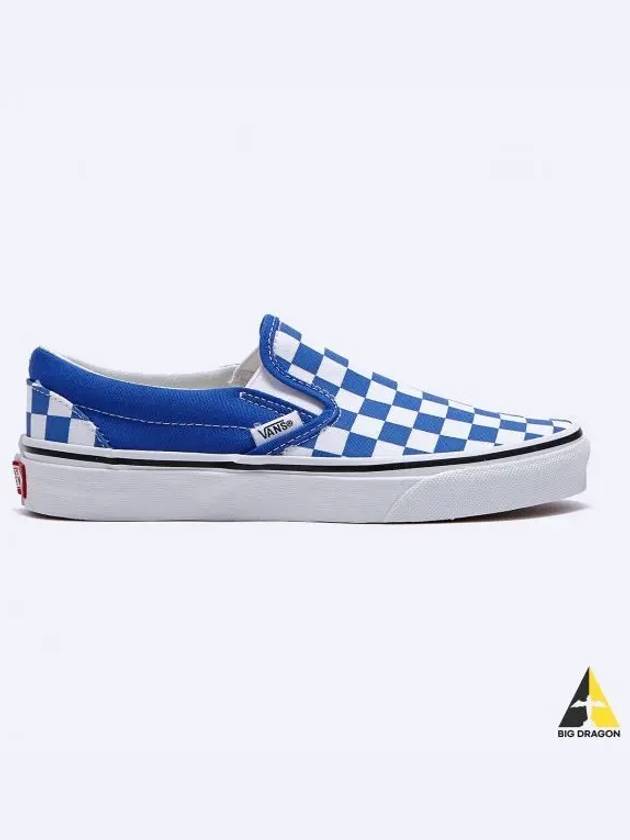 Classic Slip On Color THEORY Checkerboard Dazzling Blue VN0A7Q5D6RE1 - VANS - BALAAN 1