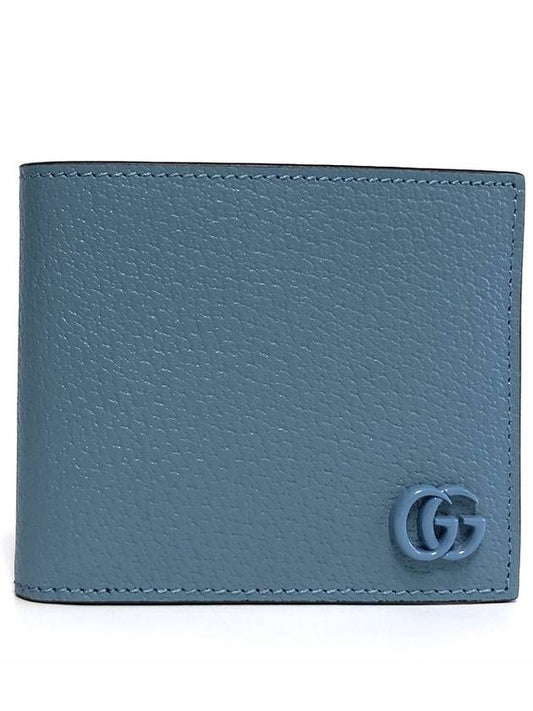 GG Marmont Leather Half Wallet Light Blue - GUCCI - BALAAN 2