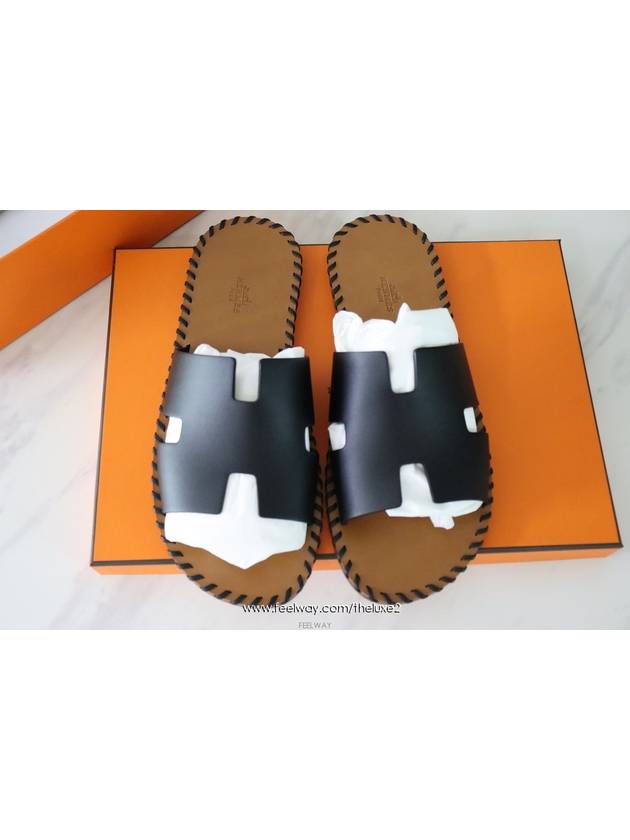 Izmir Slippers Black - HERMES - BALAAN 4