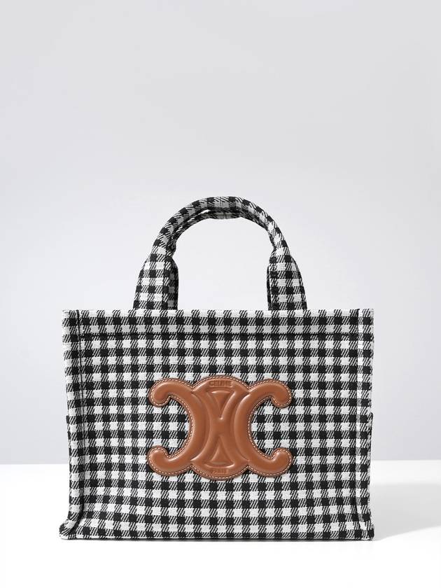 Triomphe Small Tote Bag White Black - CELINE - BALAAN 3