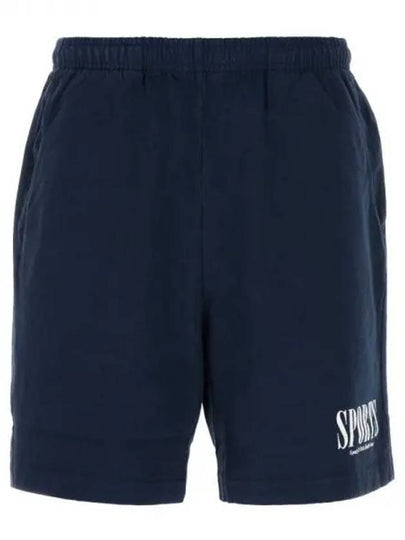 Logo Print Shorts Navy - SPORTY & RICH - BALAAN 2