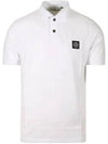 Pique Stretch Cotton Short Sleeve Polo Shirt White - STONE ISLAND - BALAAN 3