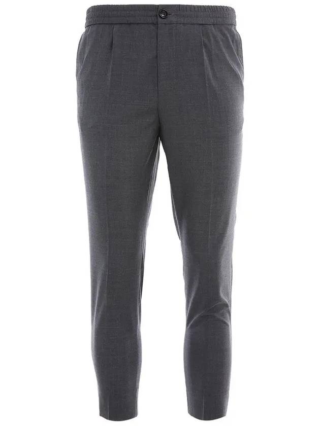 Men's Wool Banding Slacks Grey - AMI - BALAAN 2