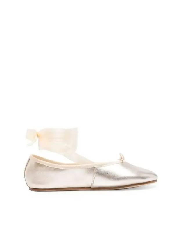 Bow Detail Leather Flat Shoes Metallic - REPETTO - BALAAN 2