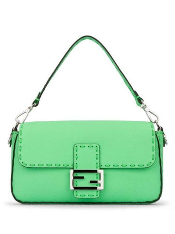 Baguette Stitch Selleria Leather Shoulder Bag Green - FENDI - BALAAN 1