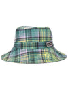 Tech Logo Patch Plaid Bucket Hat Green - GANNI - BALAAN 3