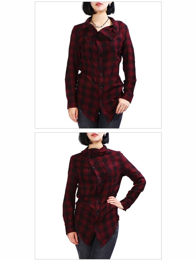 Women's Check Long Sleeve Shirt Red - ISABEL MARANT - BALAAN 3