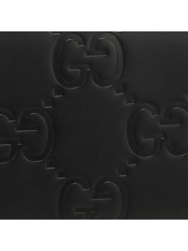 Debossed Logo Leather Long Wallet Black - GUCCI - BALAAN 6