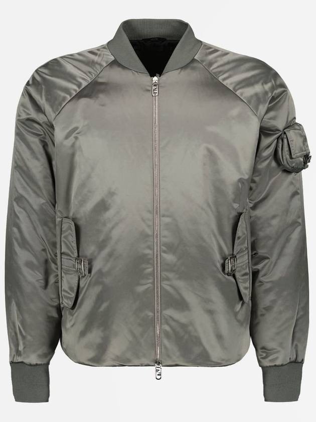 Men's Nylon Bomber Jacket Grey - FENDI - BALAAN 2