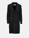 Men's Virgin Wool Single Coat Dark Grey - AMI - BALAAN 2