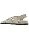 Criss Cross Woven Flat Sandals Light Beige - TOTEME - BALAAN.