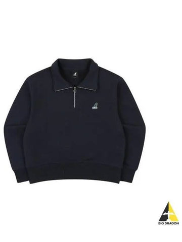 Women s Half Zip Stand Neck Sweatshirt 1752 Navy - KANGOL - BALAAN 1