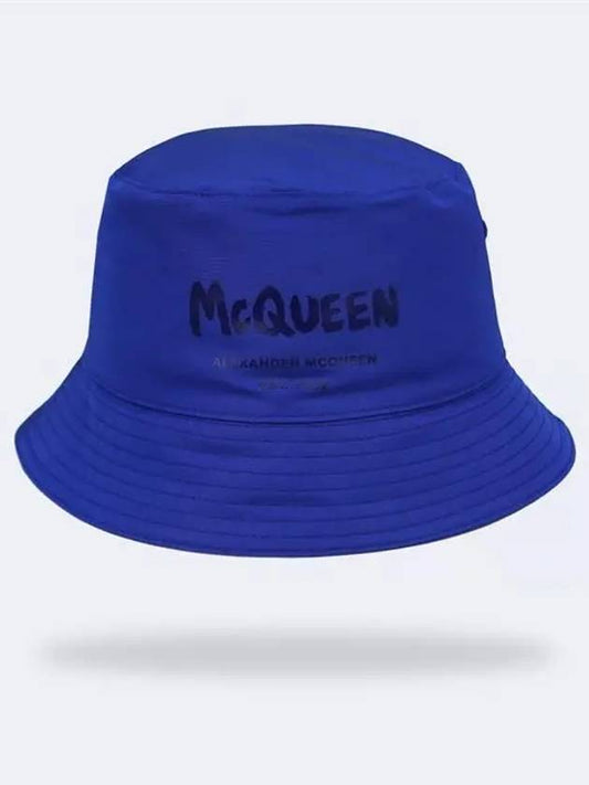 Lining Logo Bucket Hat Blue - ALEXANDER MCQUEEN - BALAAN.