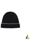 Blue Cashmere Logo Beanie M2240900CB676 B0560957201 - BRUNELLO CUCINELLI - BALAAN.