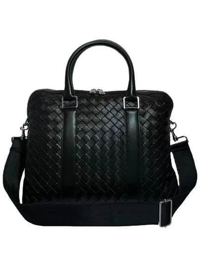 Intrecciato Leather Brief Case Dark Green - BOTTEGA VENETA - BALAAN 2