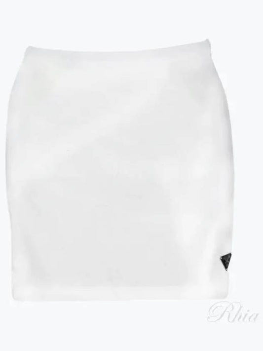 Jersey Mini A-Line Skirt White - PRADA - BALAAN 2