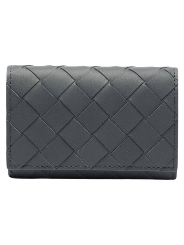 Men's Intrecciato Key Holder Slate Grey - BOTTEGA VENETA - BALAAN 1