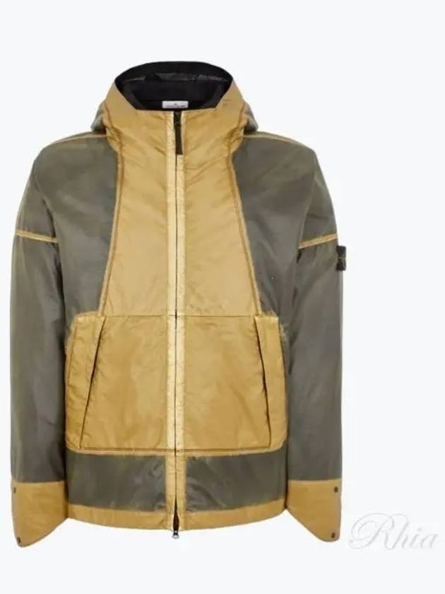 Hand Sprayed Mussola Gommata TC Hooded Jacket Dark Beige - STONE ISLAND - BALAAN 2