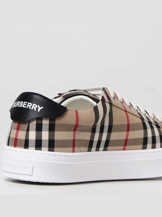 Vintage Check Cotton Low Top Sneakers Beige - BURBERRY - BALAAN 4