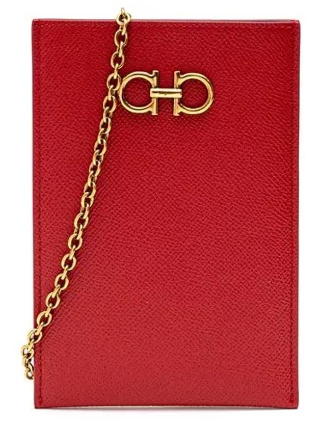 FERRAGAMO Ferragamo Gancini phone case 22E016 LIPSTICK RED 746657 - SALVATORE FERRAGAMO - BALAAN 2