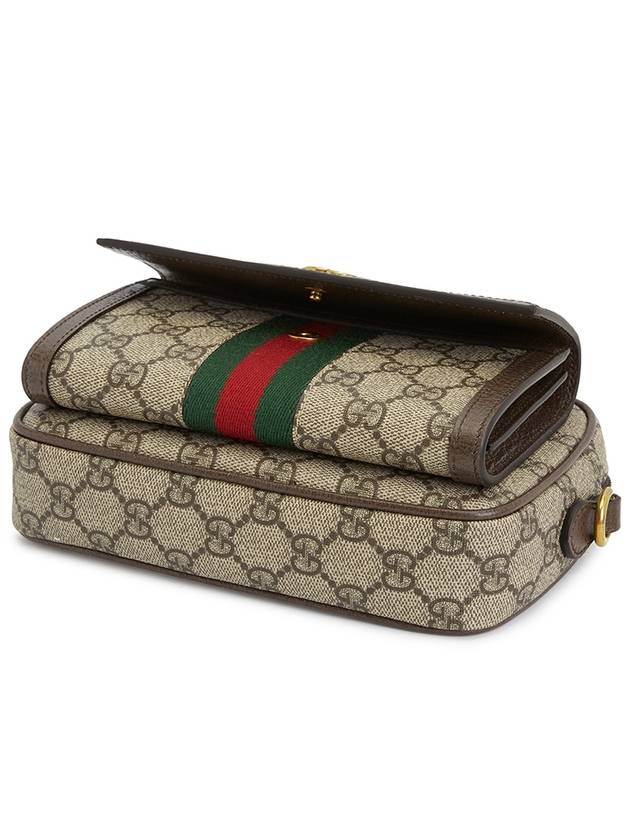 Ophidia Gold Logo Mini Cross Bag Beige - GUCCI - BALAAN 5