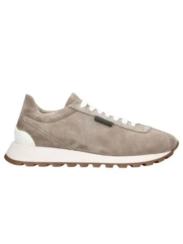 Chain Suede Low Top Sneakers Beige - BRUNELLO CUCINELLI - BALAAN 2