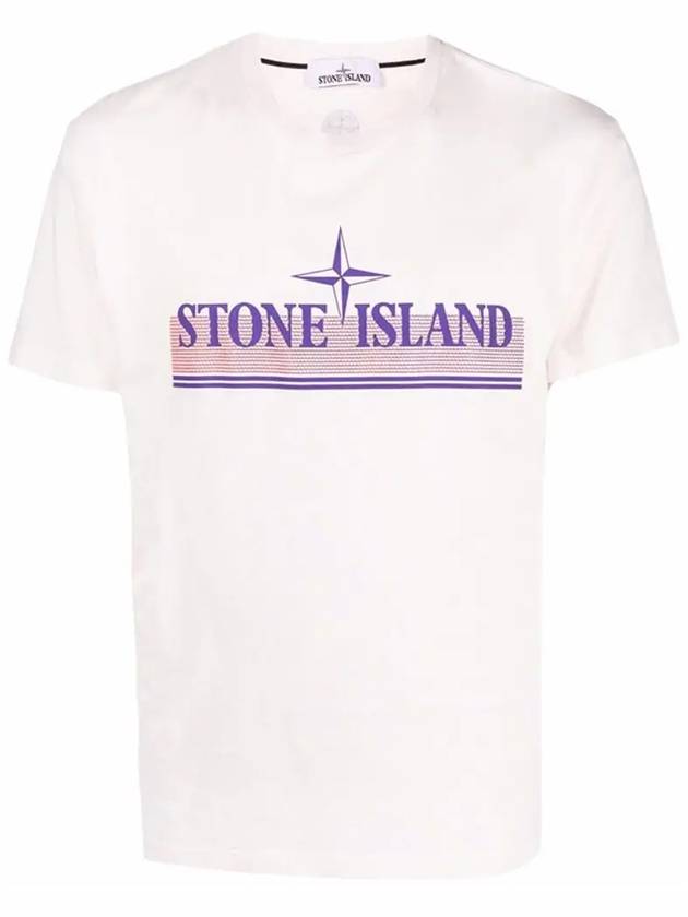 Tricromia One Print Garment Dyed Cotton Jersey Short Sleeve T-Shirt Light Pink - STONE ISLAND - BALAAN 2