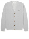 Bold Fox Head Cotton Cardigan Grey - MAISON KITSUNE - BALAAN 2