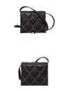 Caviar Quilted Cross Strap Card Wallet Black - THOM BROWNE - BALAAN 5