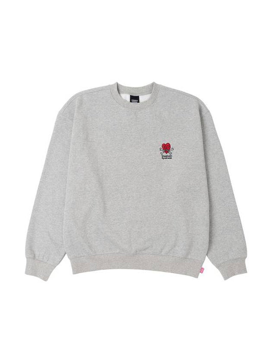 Men's Embroidered Sweatshirt Grey - STOCKHOLM SYNDROME - BALAAN 1