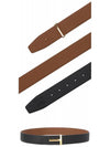Gold Soft Grain Leather T Icon Belt Tan Black - TOM FORD - BALAAN 4