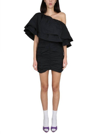 Drape one shoulder short dress black - ROTATE - BALAAN 2