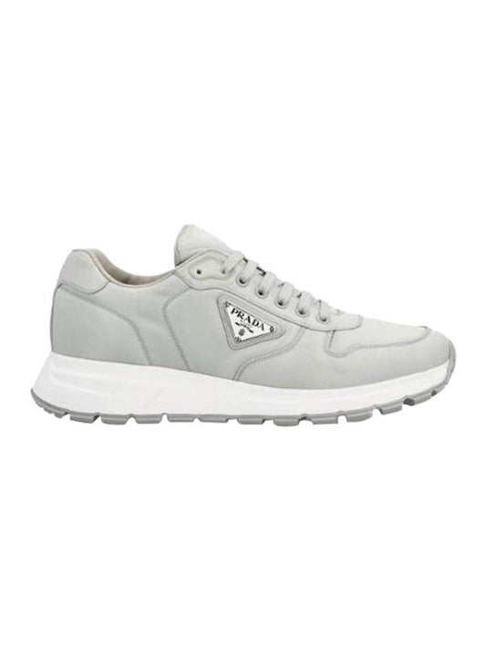 triangle logo frack low top sneakers gray - PRADA - BALAAN 1