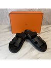 Chypre Calfskin Sandals Black - HERMES - BALAAN 3