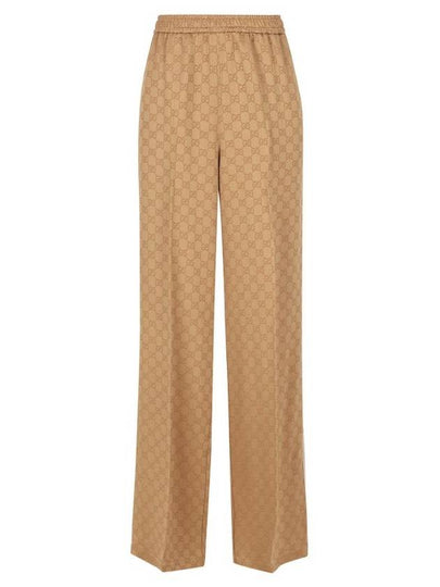 GG jacquard wide pants camel - GUCCI - BALAAN 2