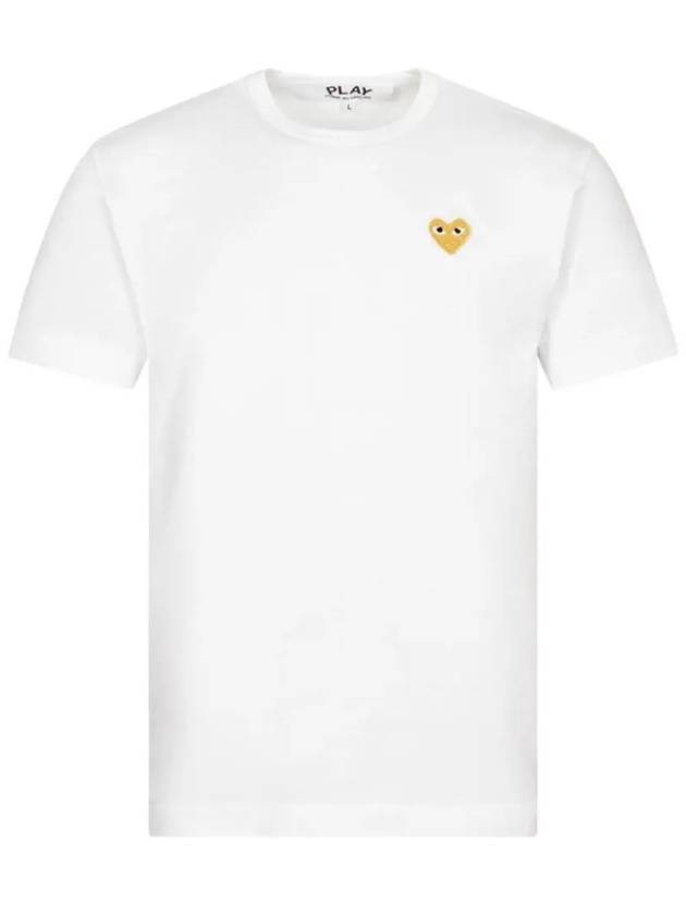 Small Gold Heart Wappen Short Sleeve T-Shirt White P1 T216 4 - COMME DES GARCONS - BALAAN 2