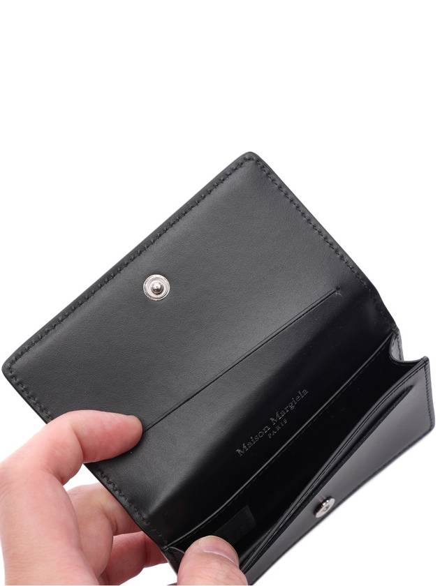 Stitched Leather Card Wallet Black - MAISON MARGIELA - BALAAN 7