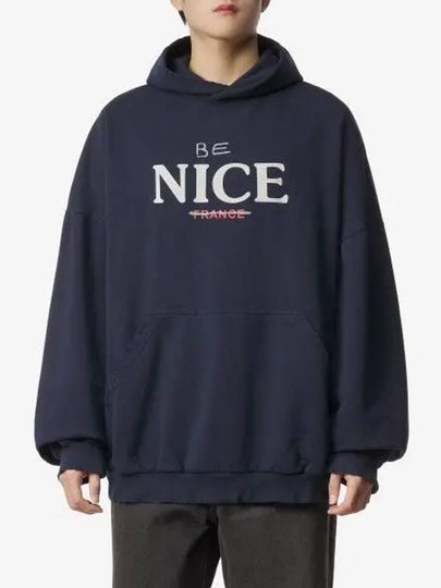 Be Nice Printed Hoodie Navy - BALENCIAGA - BALAAN 2