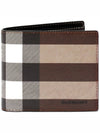 Check Leather International Bifold Wallet Dark Birch Brown - BURBERRY - BALAAN 2