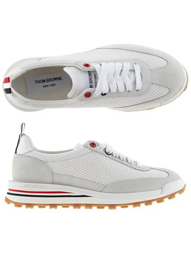 Thom Women Browne Nylon Tech Runner Low Top Sneakers Grey White - THOM BROWNE - BALAAN 6