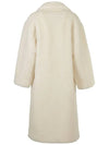 Women's Maria Teddy Long Fur Coat White - STAND STUDIO - BALAAN 4