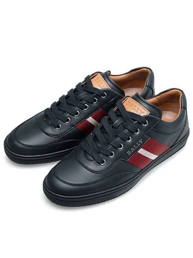 Oriano Leather Low-Top Sneakers Black - BALLY - BALAAN 2