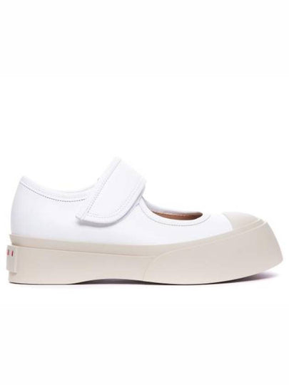 Nappa Leather Mary Jane Low Top Sneakers Lily White - MARNI - BALAAN 2