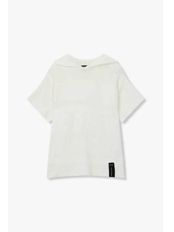 Women s Logo Label Hooded Pullover Off White - ARMANI EXCHANGE - BALAAN 1