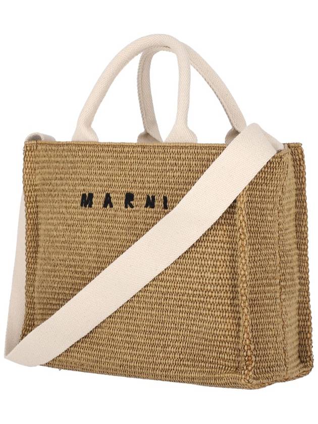 Small Raffia East West Tote Bag Brown - MARNI - BALAAN 3