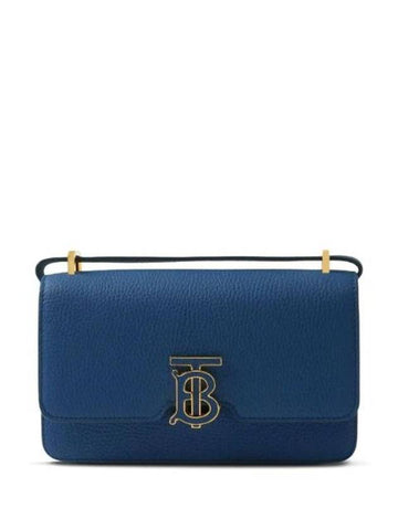 TB Grainy Leather Mini Cross Bag Blue - BURBERRY - BALAAN 1