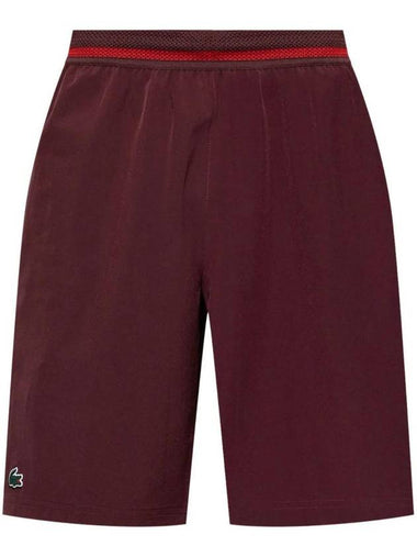 Novak Djokovic Tennis Shorts Red Wine - LACOSTE - BALAAN 1