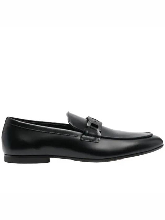 Logo Kate Leather Loafers Black - TOD'S - BALAAN 1