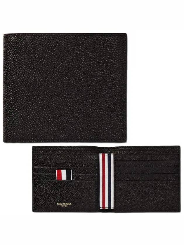 Tricolor Signature Stripe Caviar Leather Wallet Half Wallet - THOM BROWNE - BALAAN 1